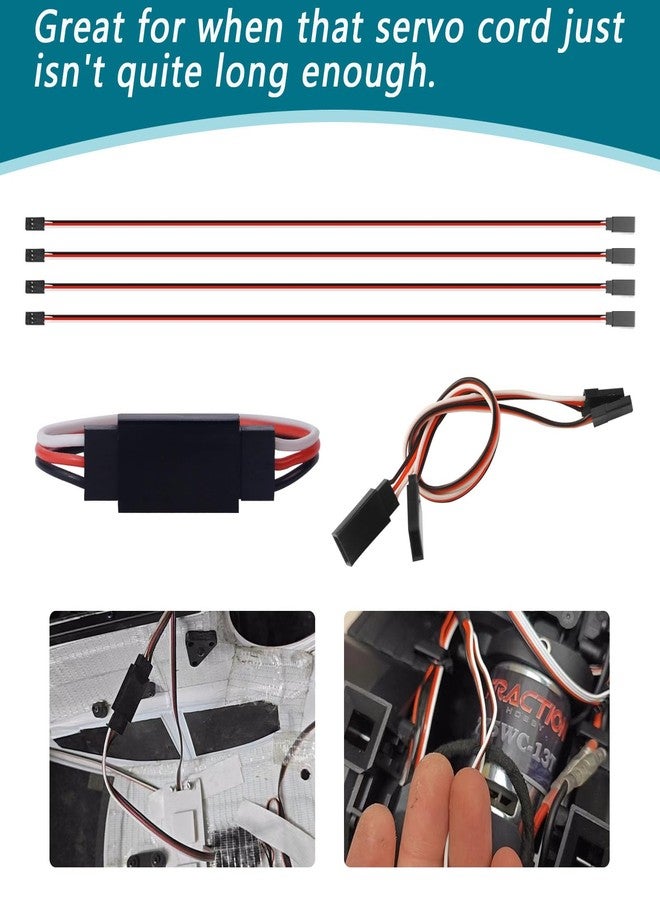 Abvsdu Servo Extension Cable, 20 PCS 3-Pin Servo Extension Cable,Wire Cord Female to Male Rc Servo Extension Cord Wire Connectors for Servo Extension Connection Control Board Remote Control Parts(5 Sizes) - Image 5